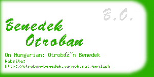 benedek otroban business card